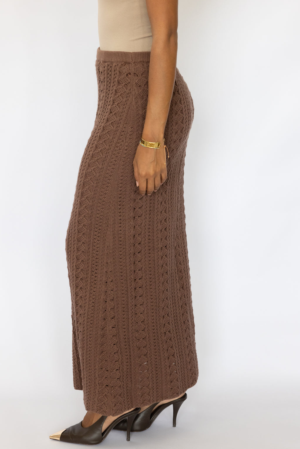 RODEO CROCHET SKIRT BROWN