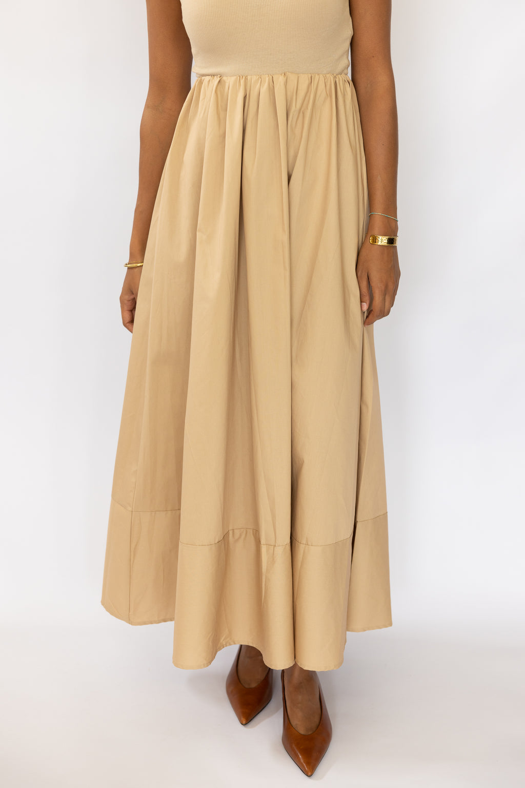 WEST POPLIN SKIRT SAND