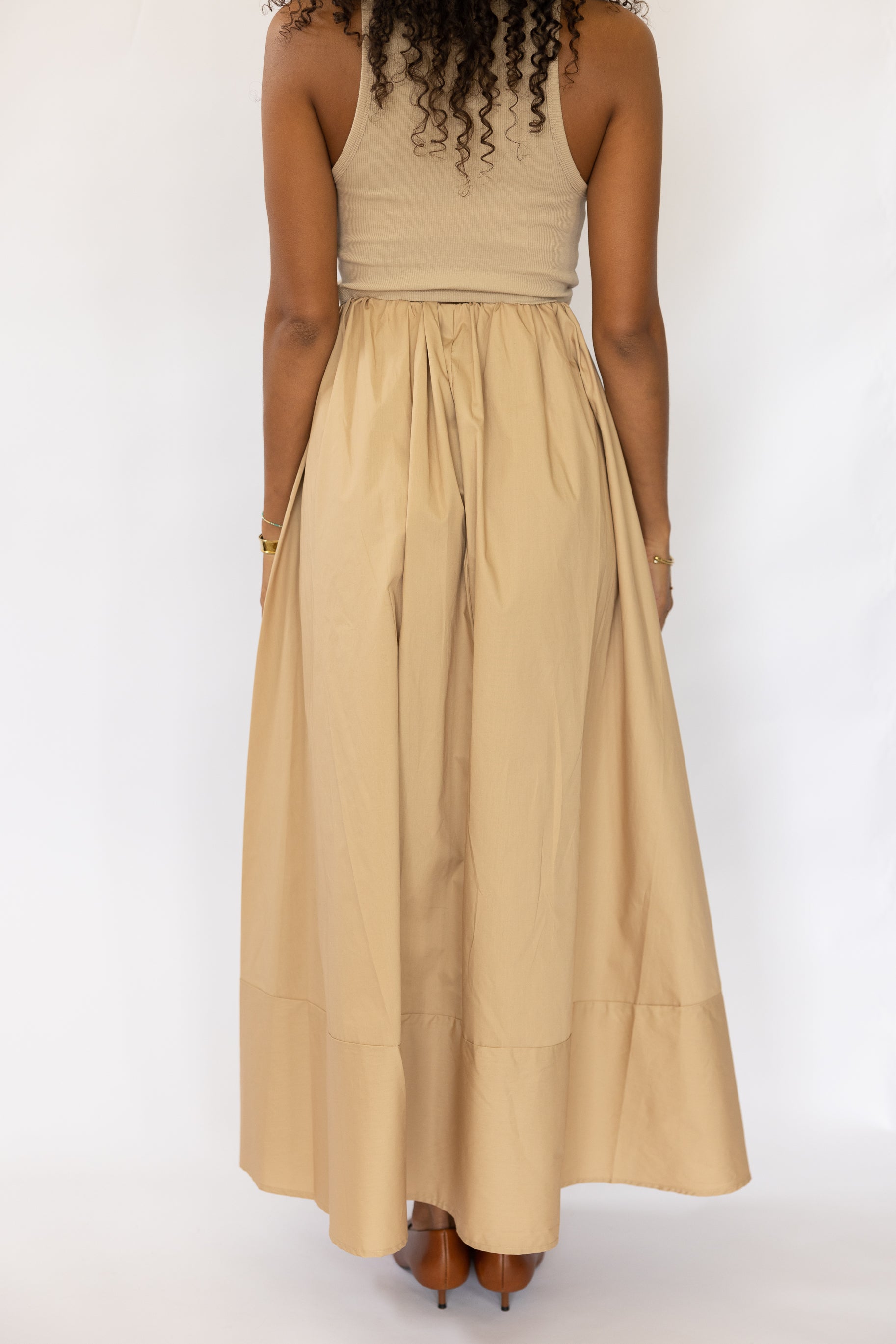 WEST POPLIN SKIRT SAND
