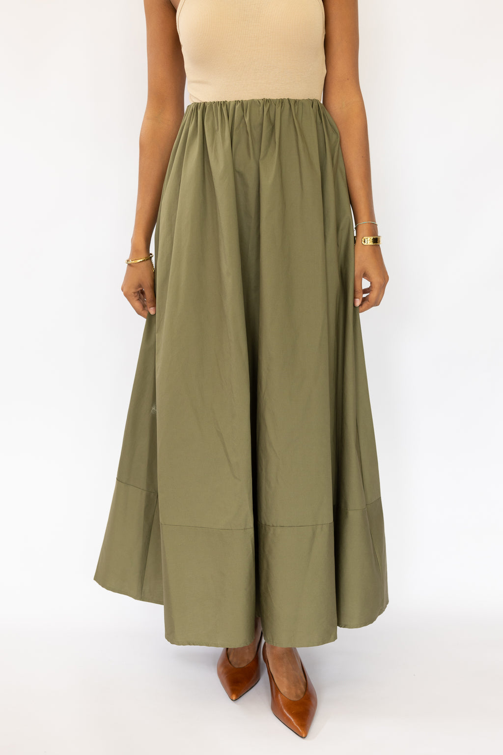 WEST POPLIN SKIRT KHAKI
