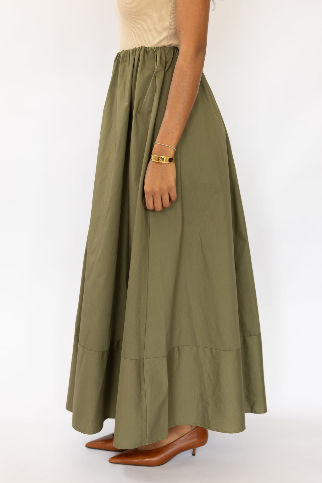 WEST POPLIN SKIRT KHAKI