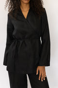 RIVIERA WRAP TOP BLACK
