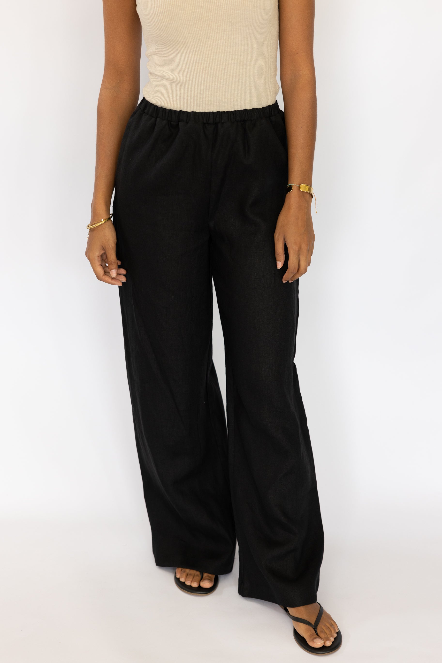 RIVIERA LINEN PANT BLACK