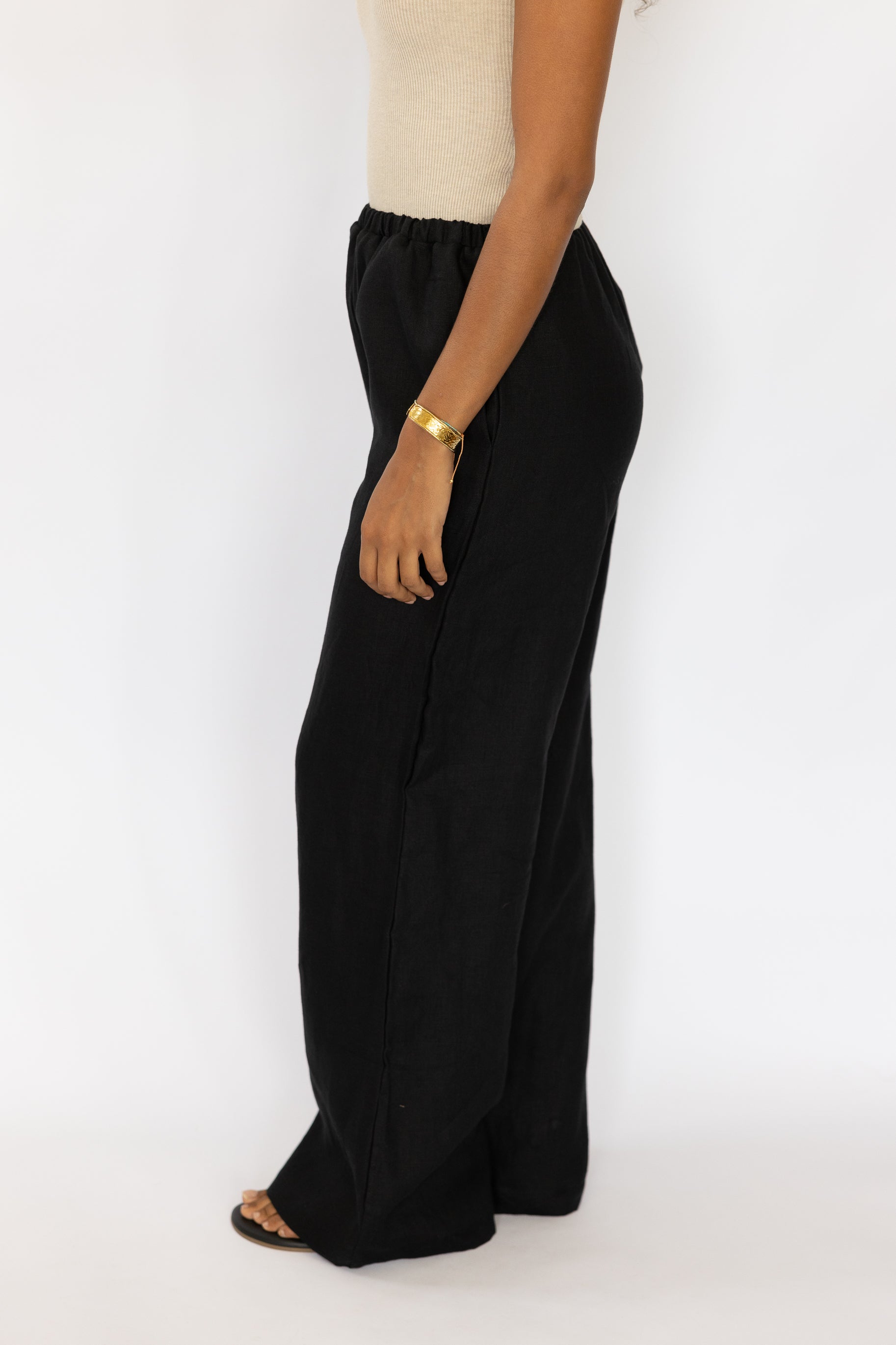 RIVIERA LINEN PANT BLACK