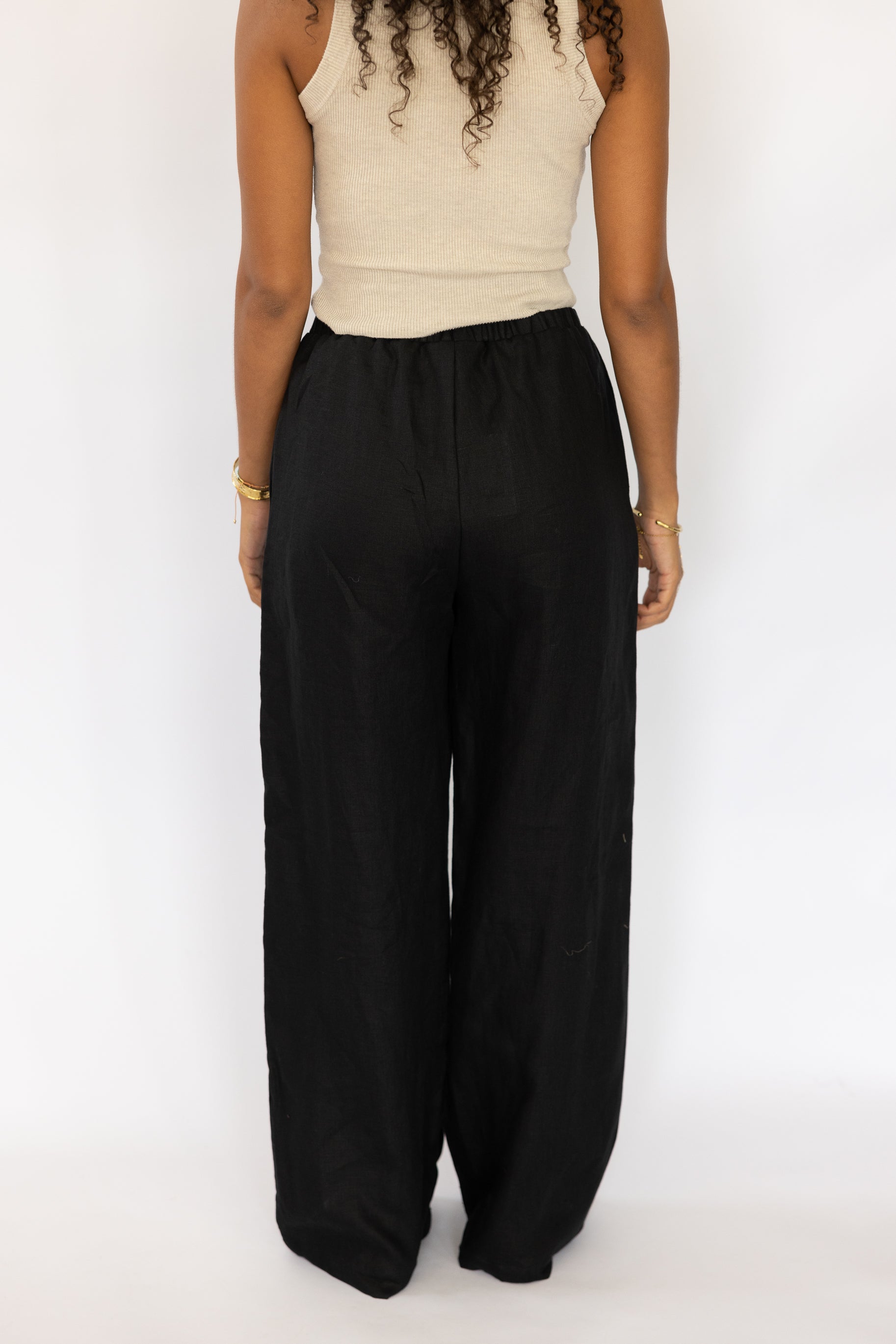 RIVIERA LINEN PANT BLACK