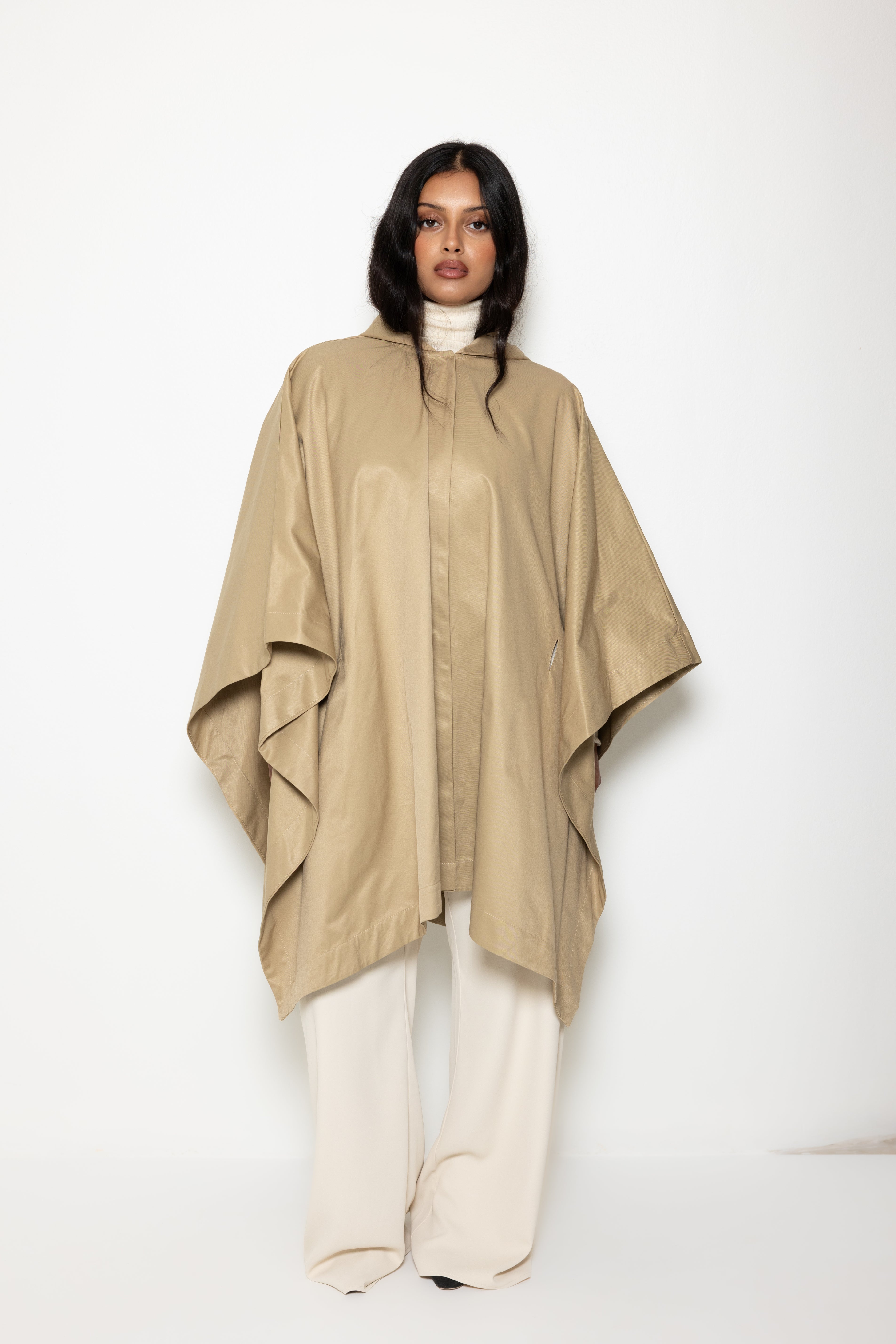 TRENCH PONCHO CAMEL