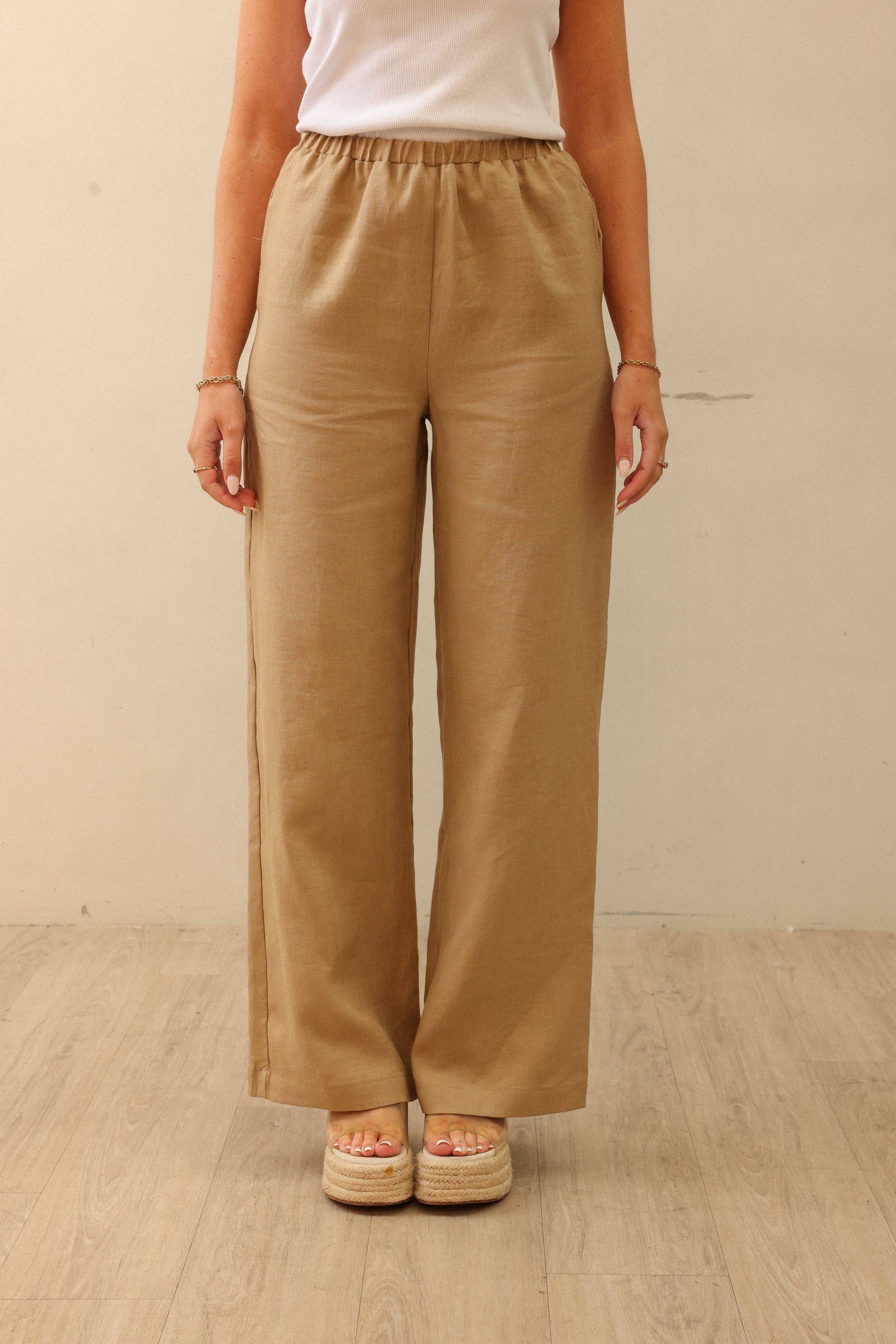 RIVIERA LINEN PANT BISCUIT