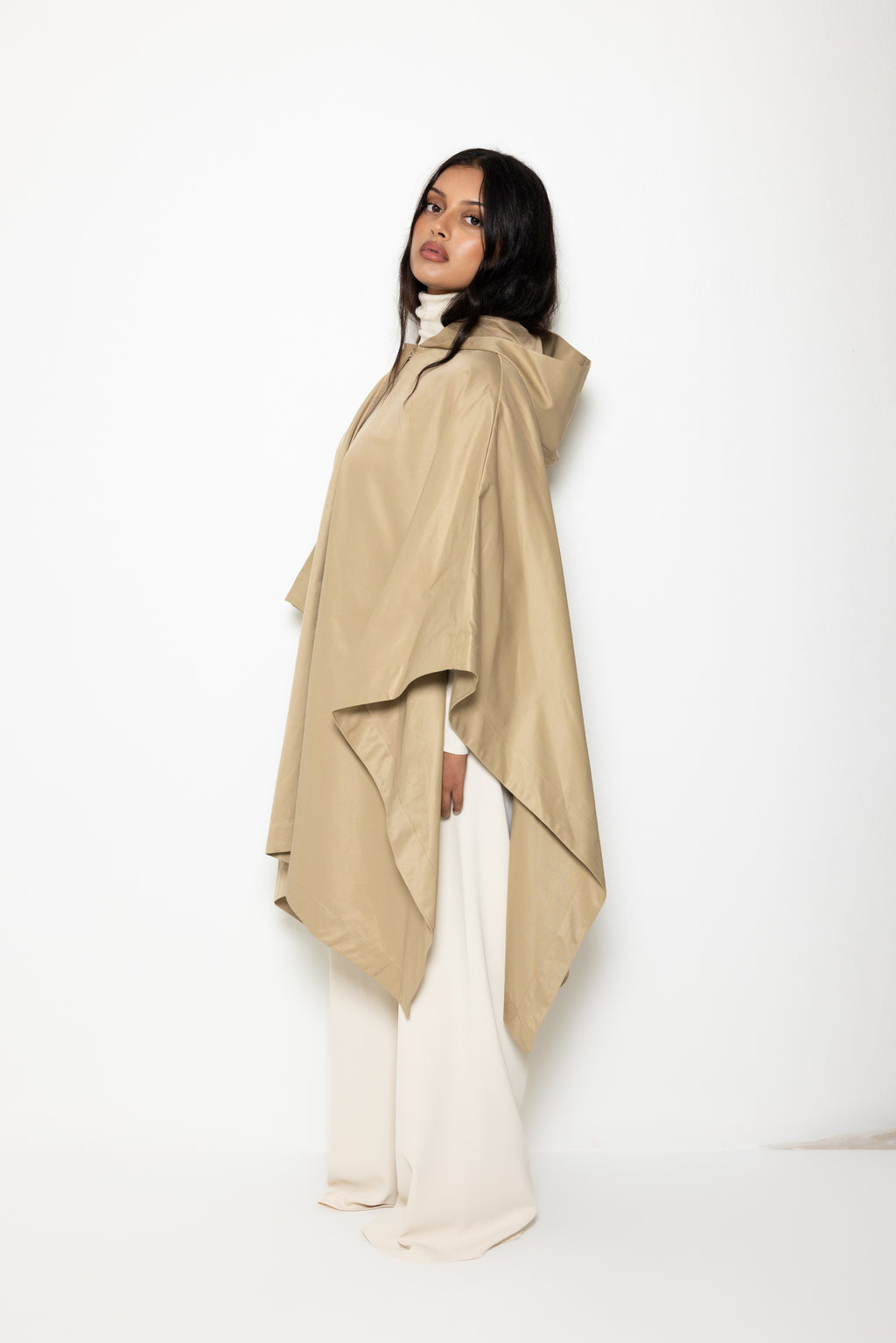TRENCH PONCHO CAMEL