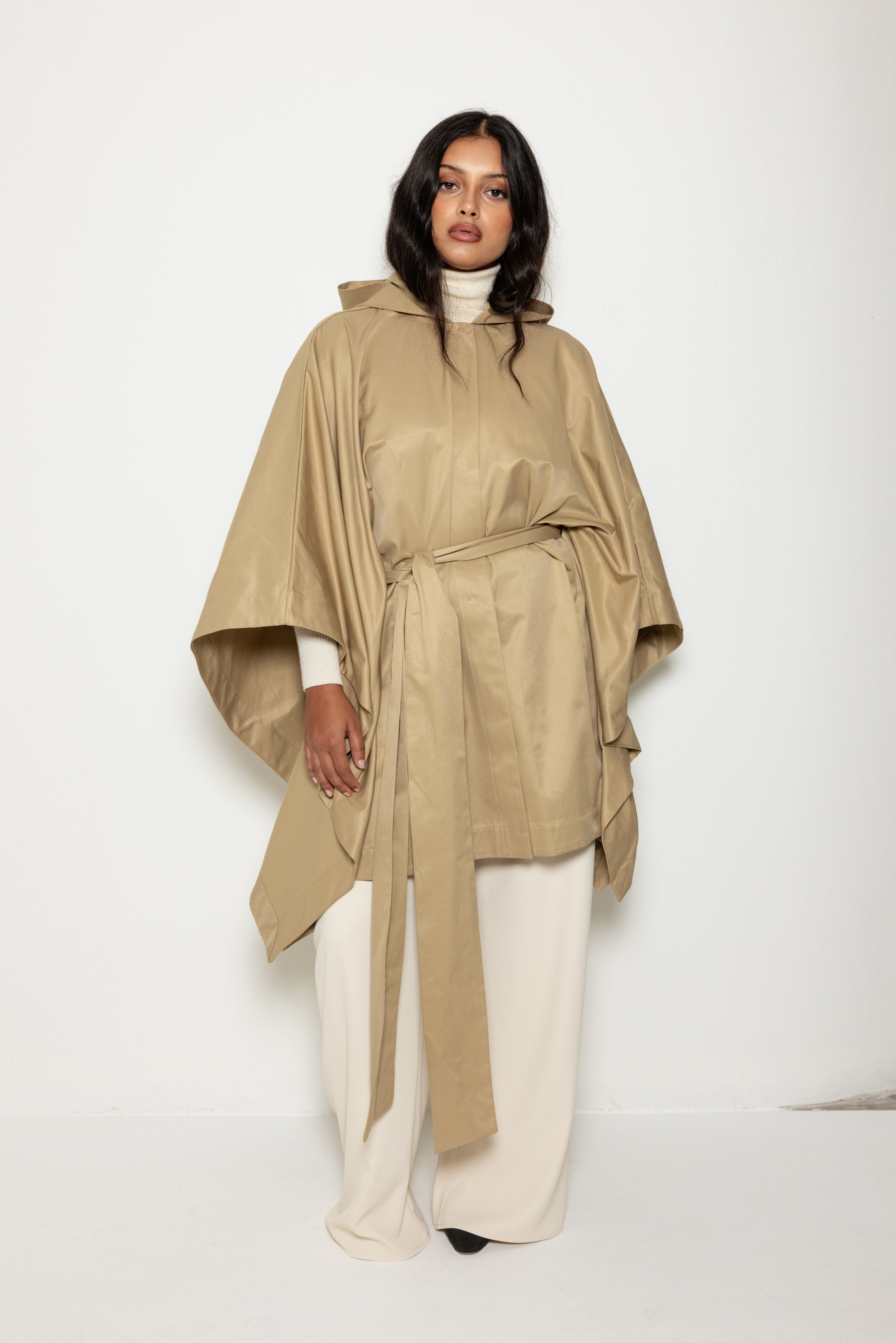 TRENCH PONCHO CAMEL