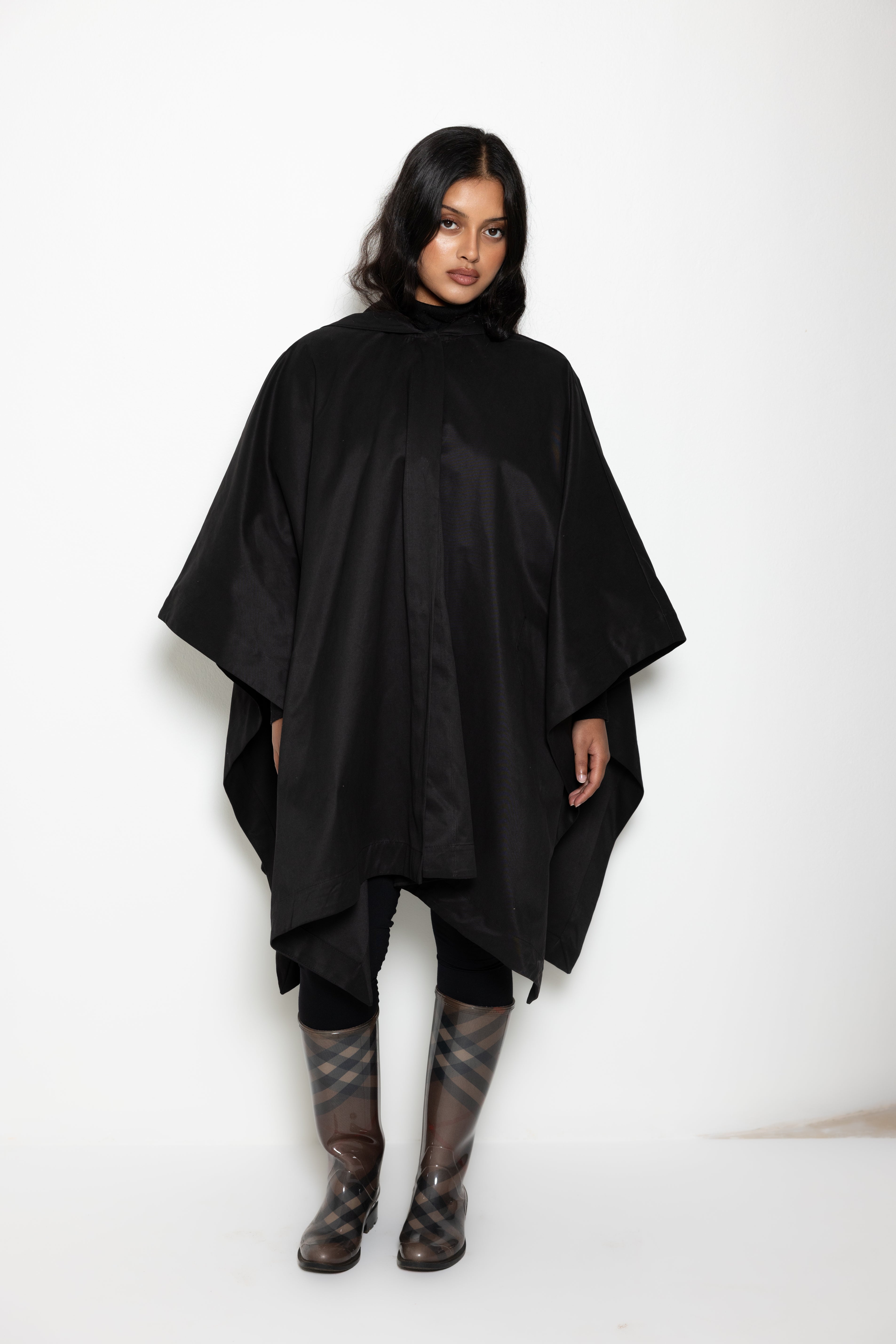 TRENCH PONCHO BLACK