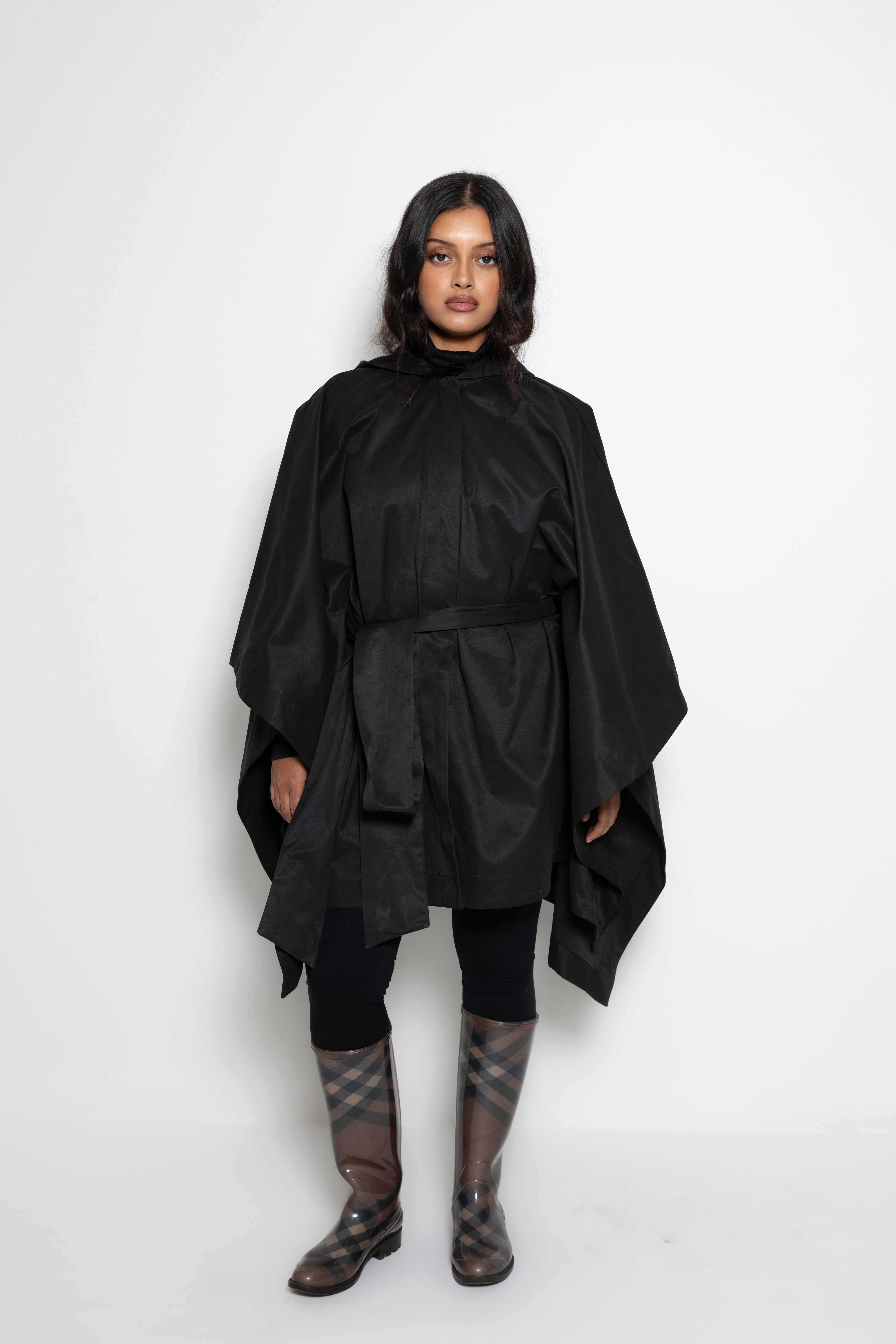 TRENCH PONCHO BLACK