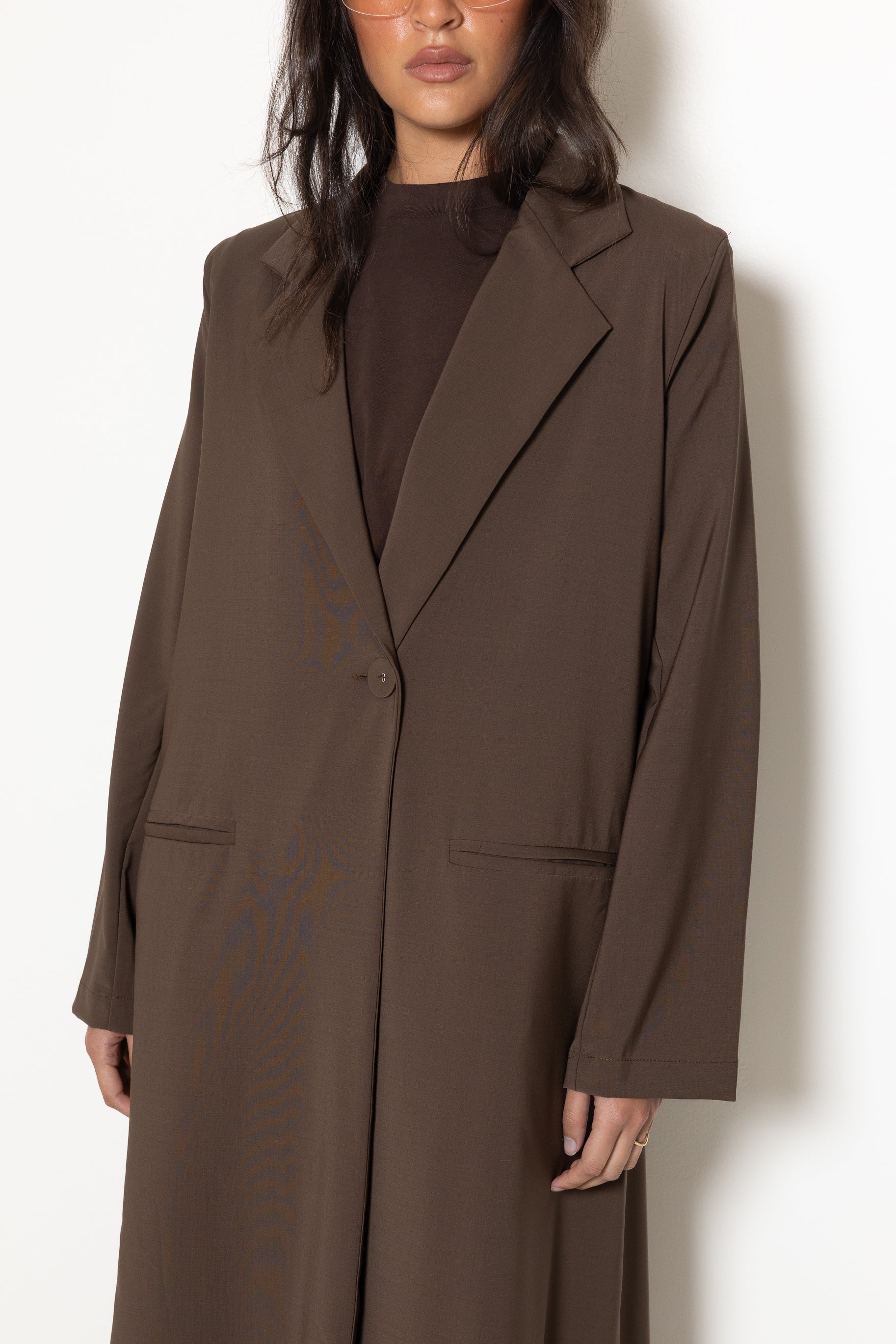 MAXI BLAZER BROWN