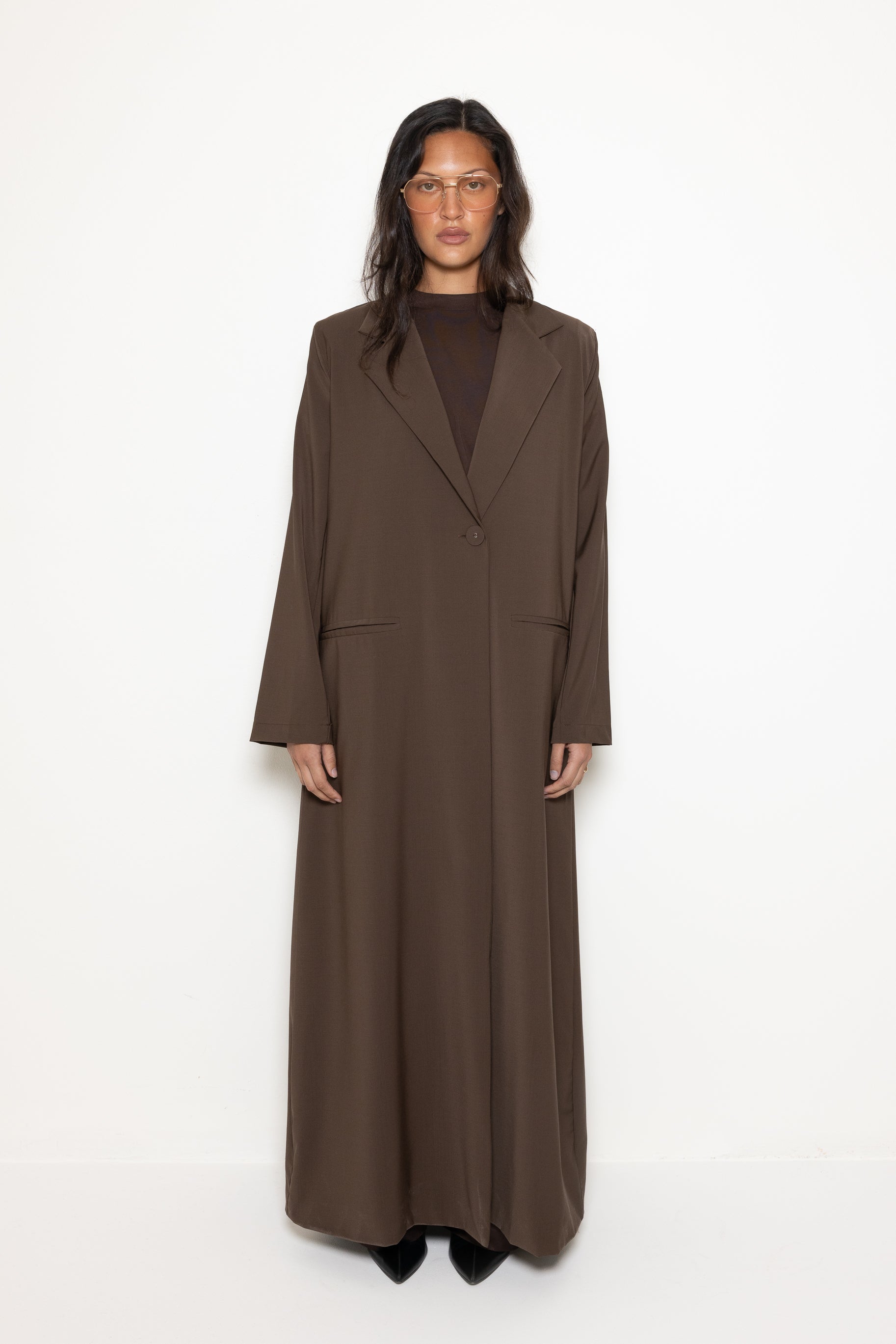 MAXI BLAZER BROWN