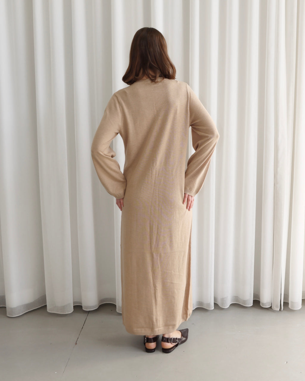 MAXI KNIT DRESS BEIGE