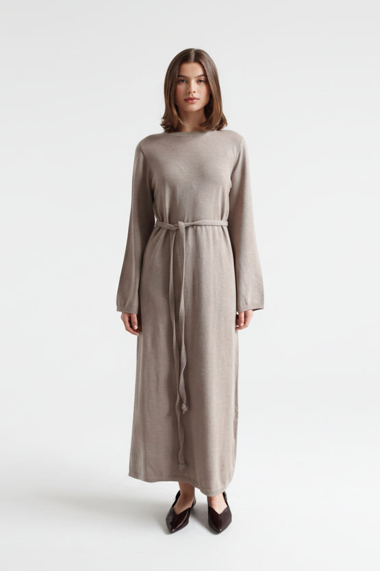 MAXI KNIT DRESS MUSHROOM