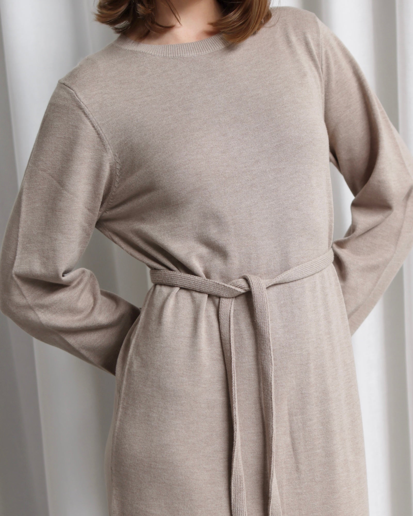 MAXI KNIT DRESS MUSHROOM