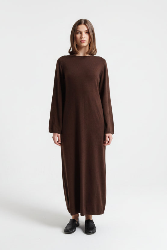 MAXI KNIT DRESS ESPRESSO