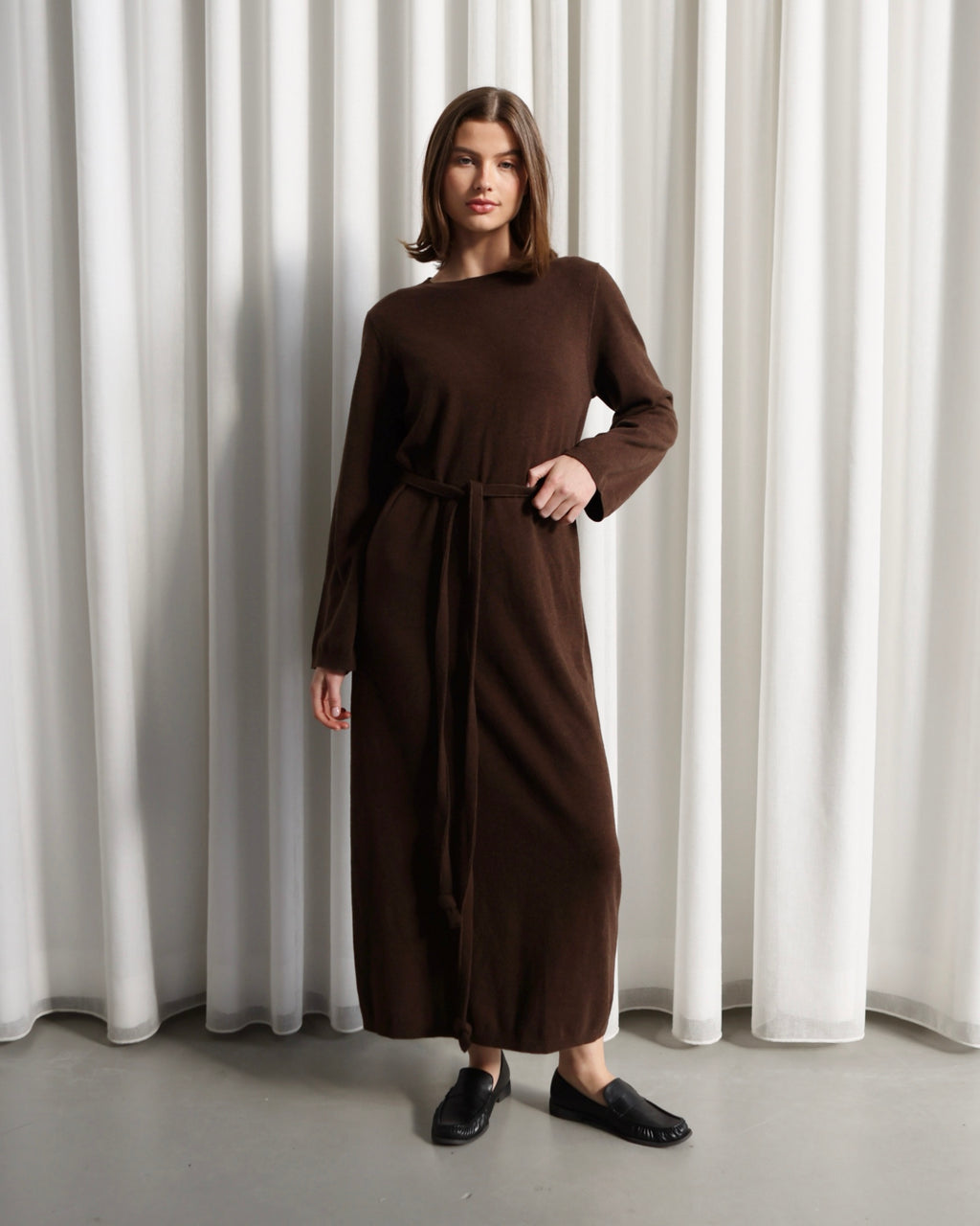 MAXI KNIT DRESS ESPRESSO