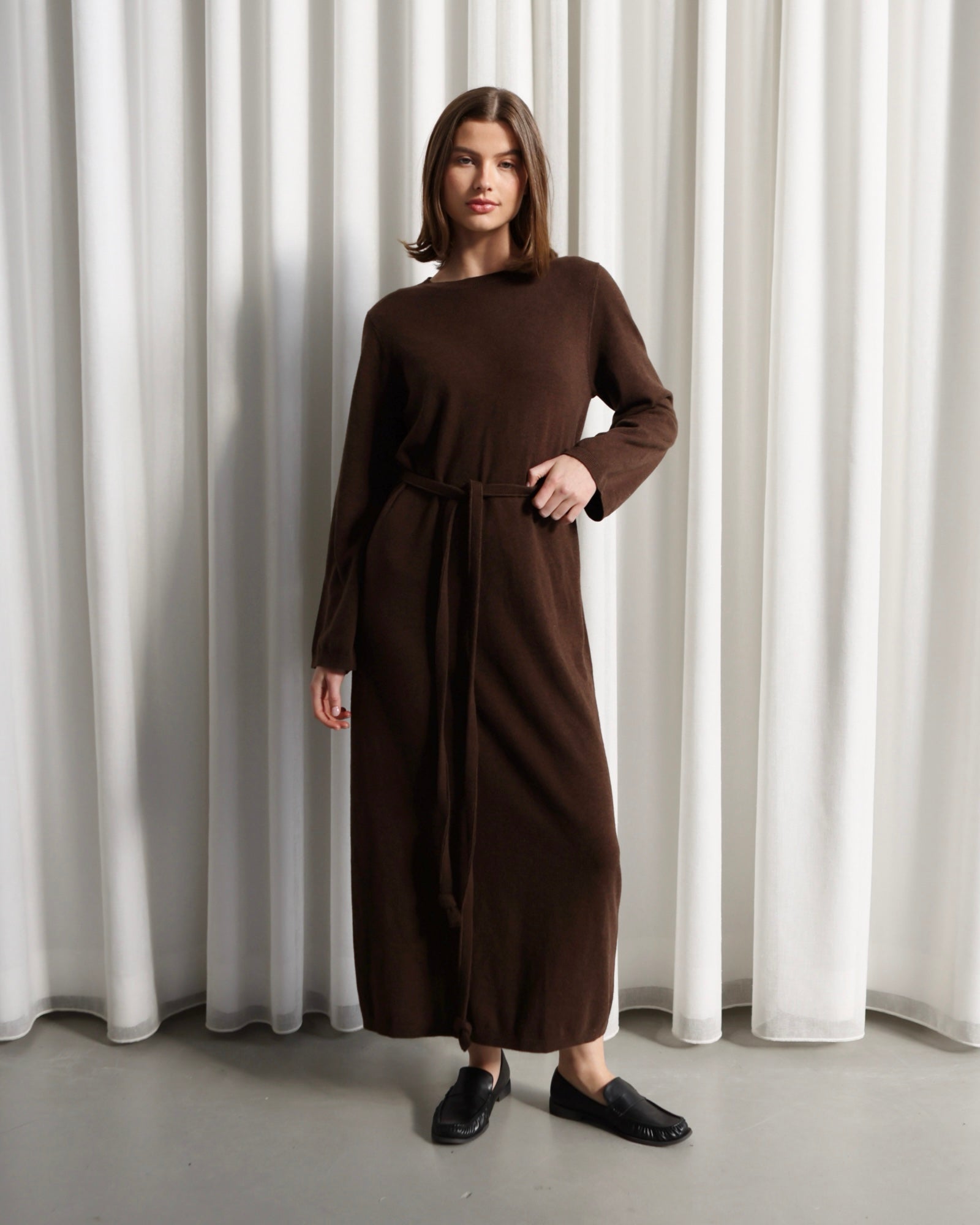 MAXI KNIT DRESS ESPRESSO