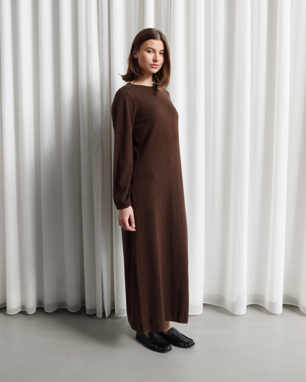 MAXI KNIT DRESS ESPRESSO