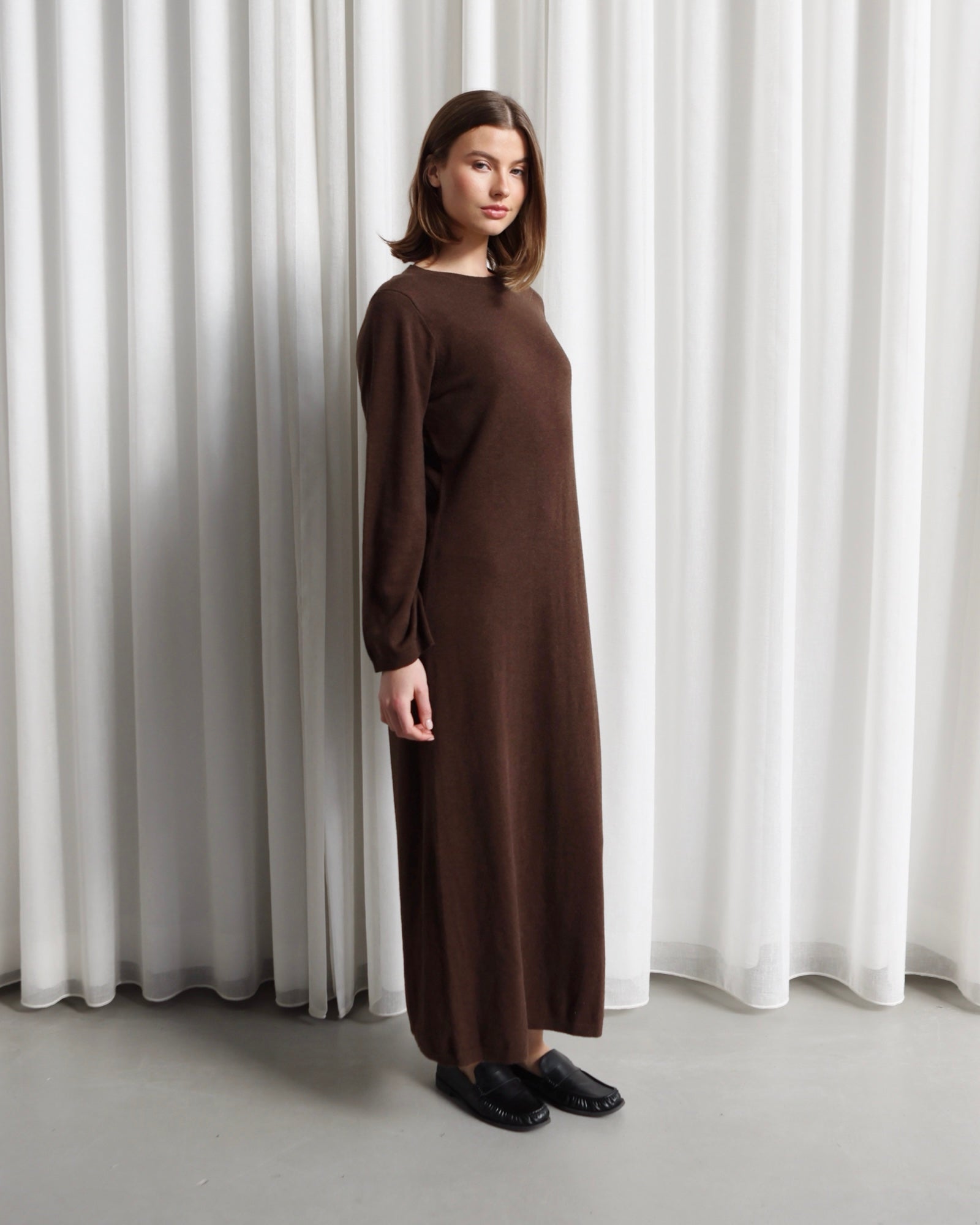 MAXI KNIT DRESS ESPRESSO