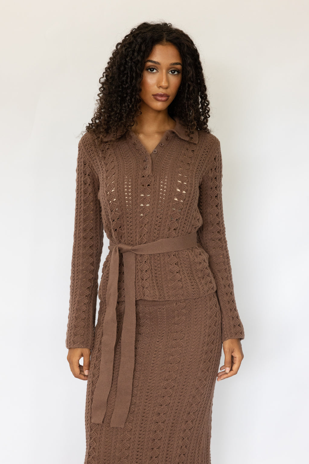 RODEO CROCHET SHIRT BROWN